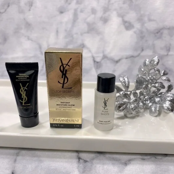Yves Saint Laurent Skincare Set-Top Moisture Glow&Pure Shots Soft Polish-2pc-NEW - Picture 2 of 10